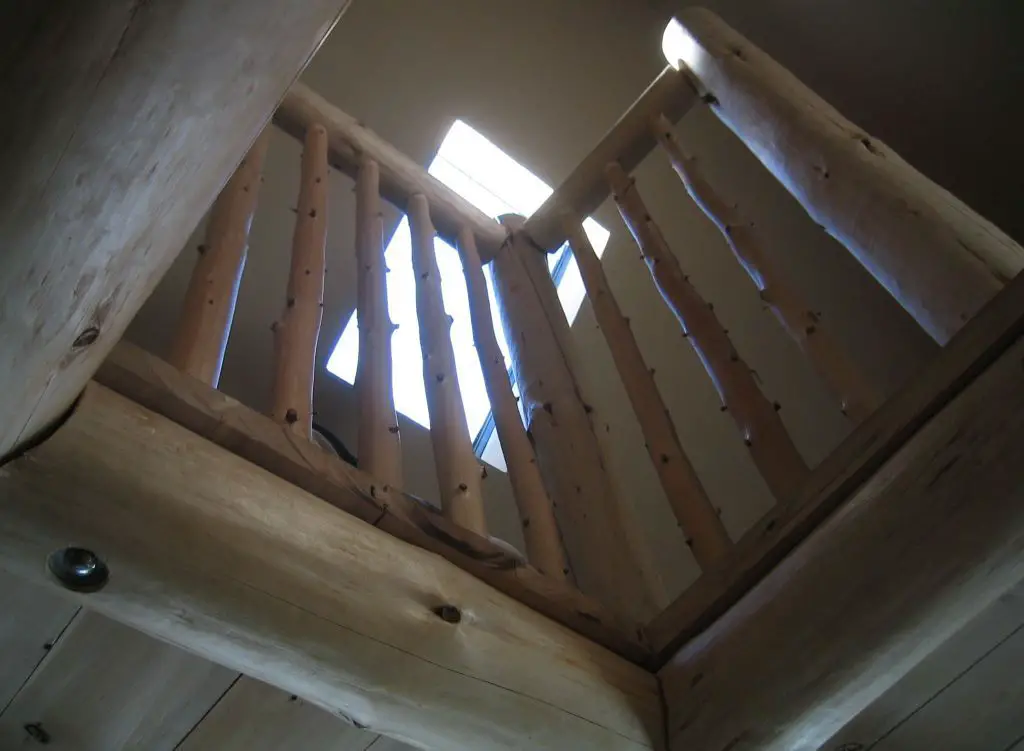 Loft railing around stairs